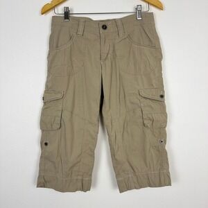 Kuhl Kontra Womens Cargo Capri‎ Pants Beige 4 Cotton Blend Outdoor Casual